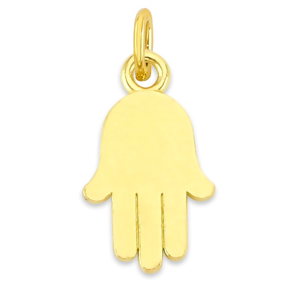 Solid 14k Gold Hamsa Charm with Clasp - Protection Jewelry for Bracelet